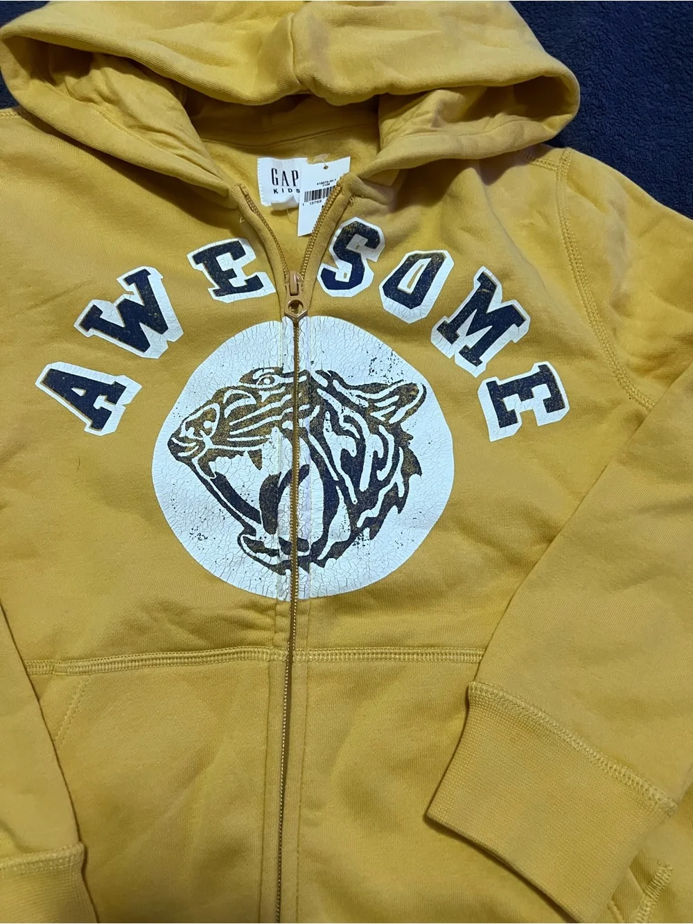 NWT Boys GAP Yellow 'Awesome' Full Zip Hoodie